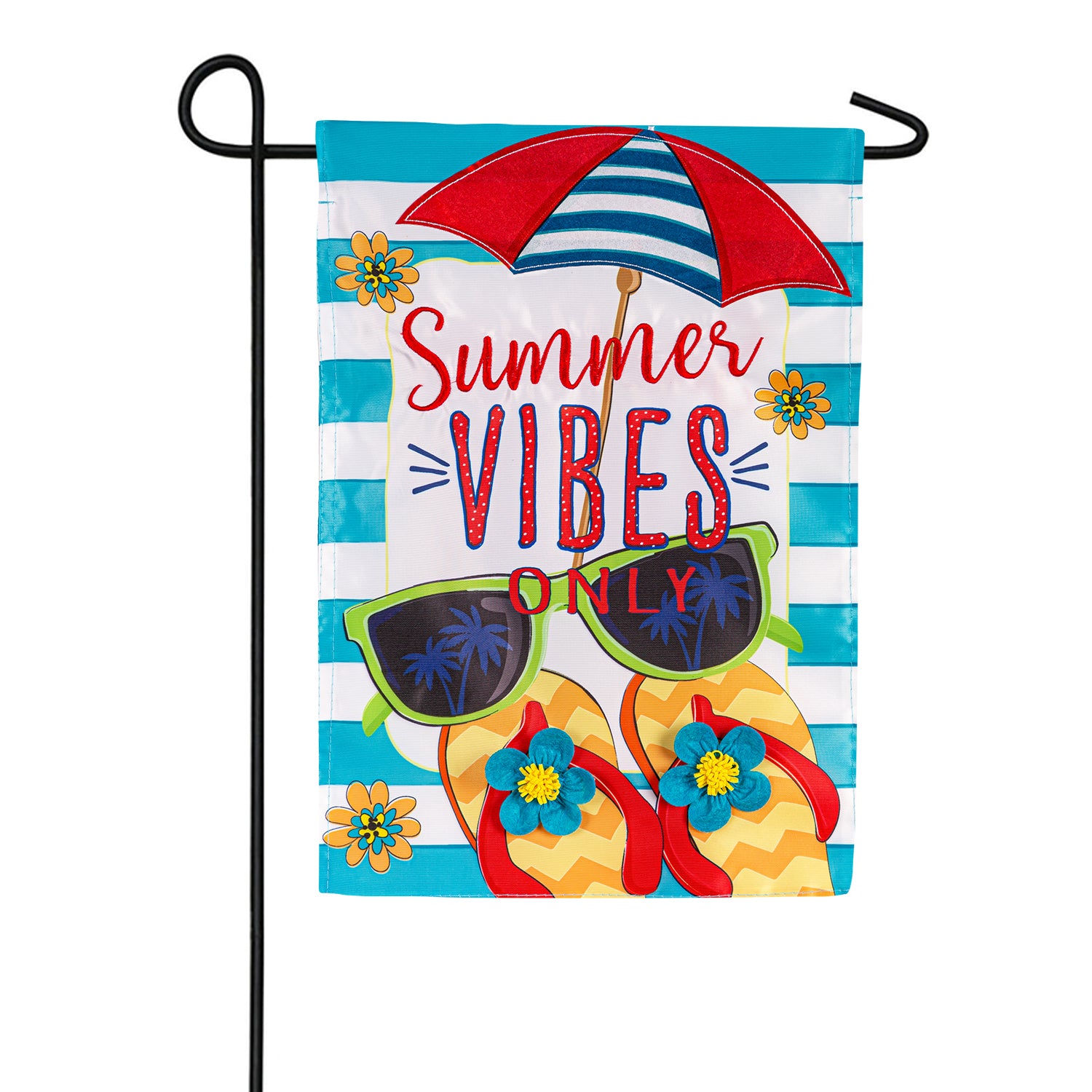 Summer Vibes Only Applique Garden Flag