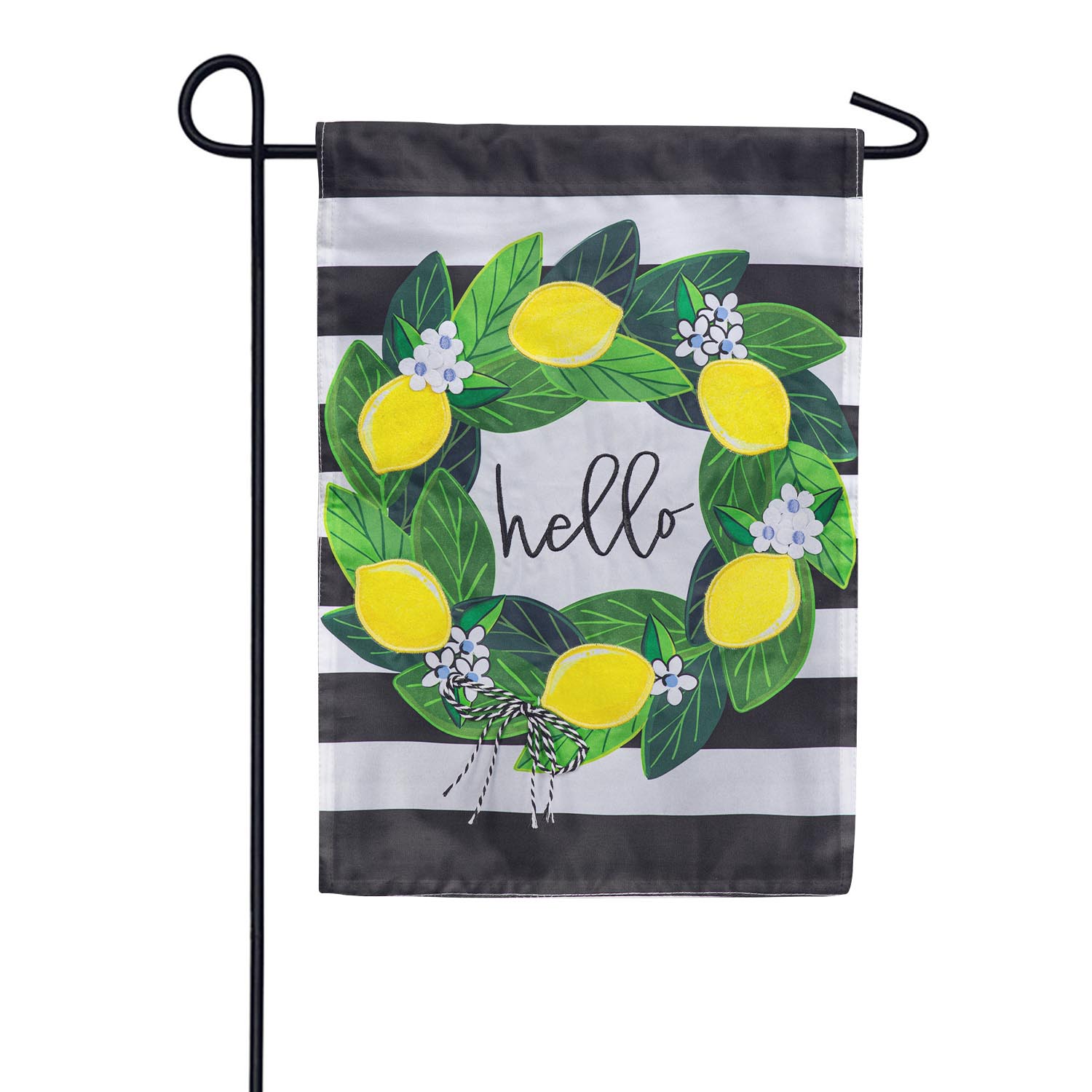 Magnolia Leaves and Lemon Applique Garden Flag