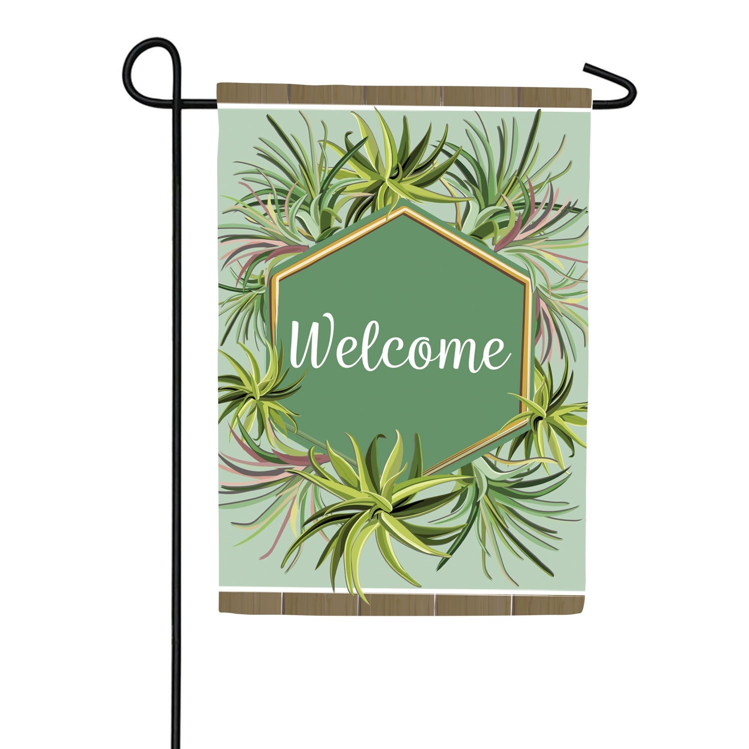 Air Plants Appliqued Garden Flag