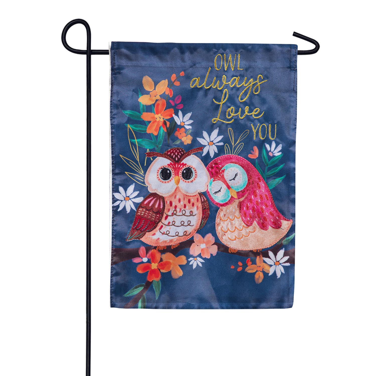 Owl Always Love You Appliqued Garden Flag