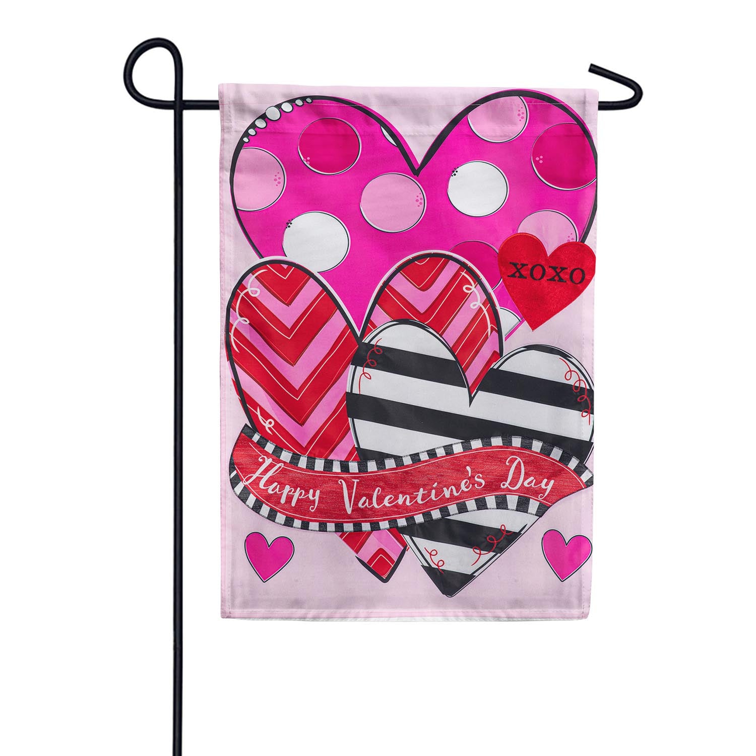 Happy Valentine's Day Sweethearts Appliqued Garden Flag