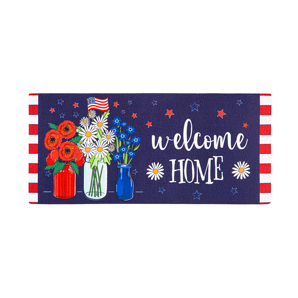 Evergreen Patriotic Floral Sassafras Switch Mat