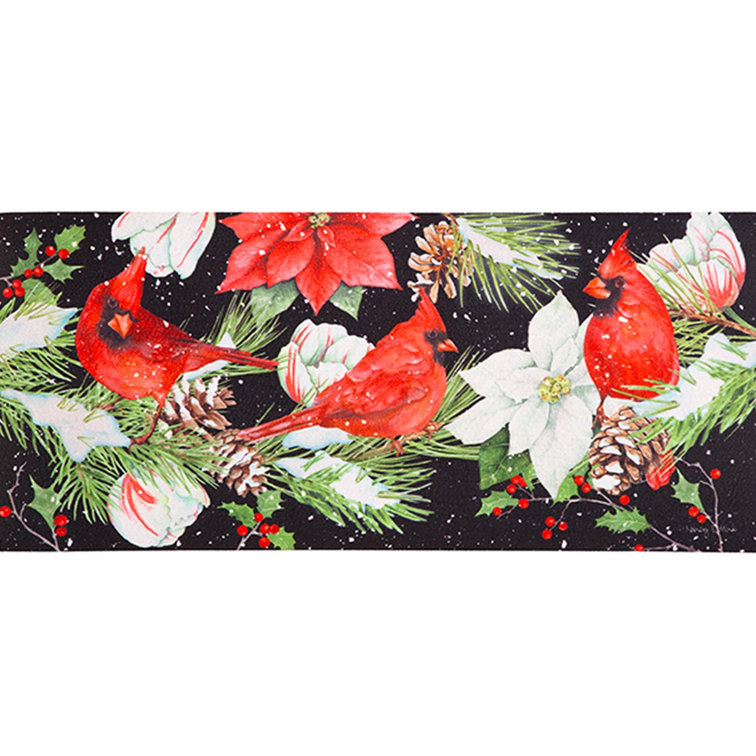 Joyful Cardinal Winter Visit Sassafras Switch Mat