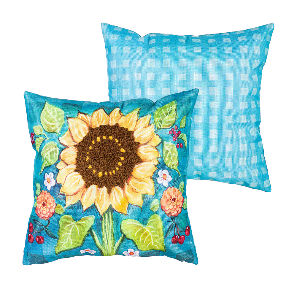 Folk Sunflower Pillow Cover