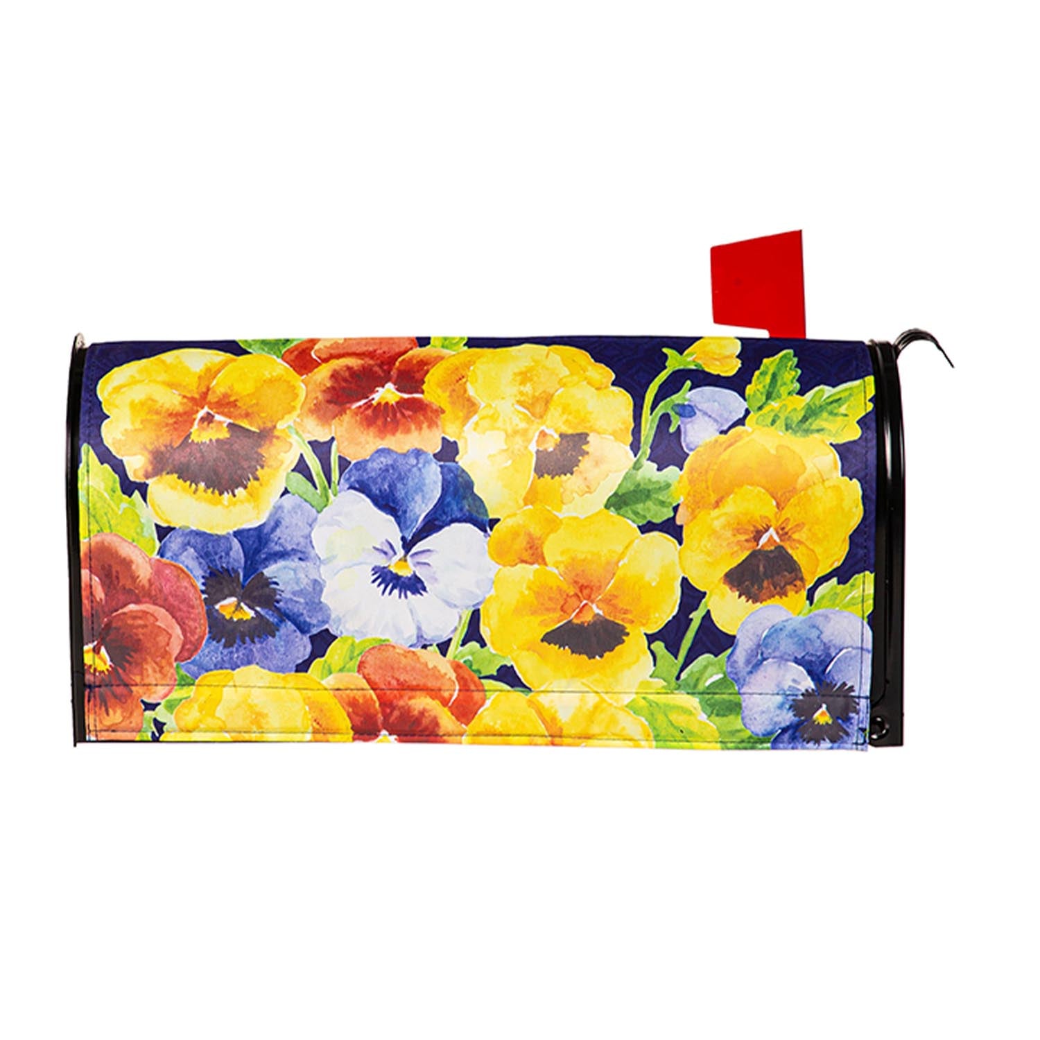 Welcome Pansies Mailbox Cover