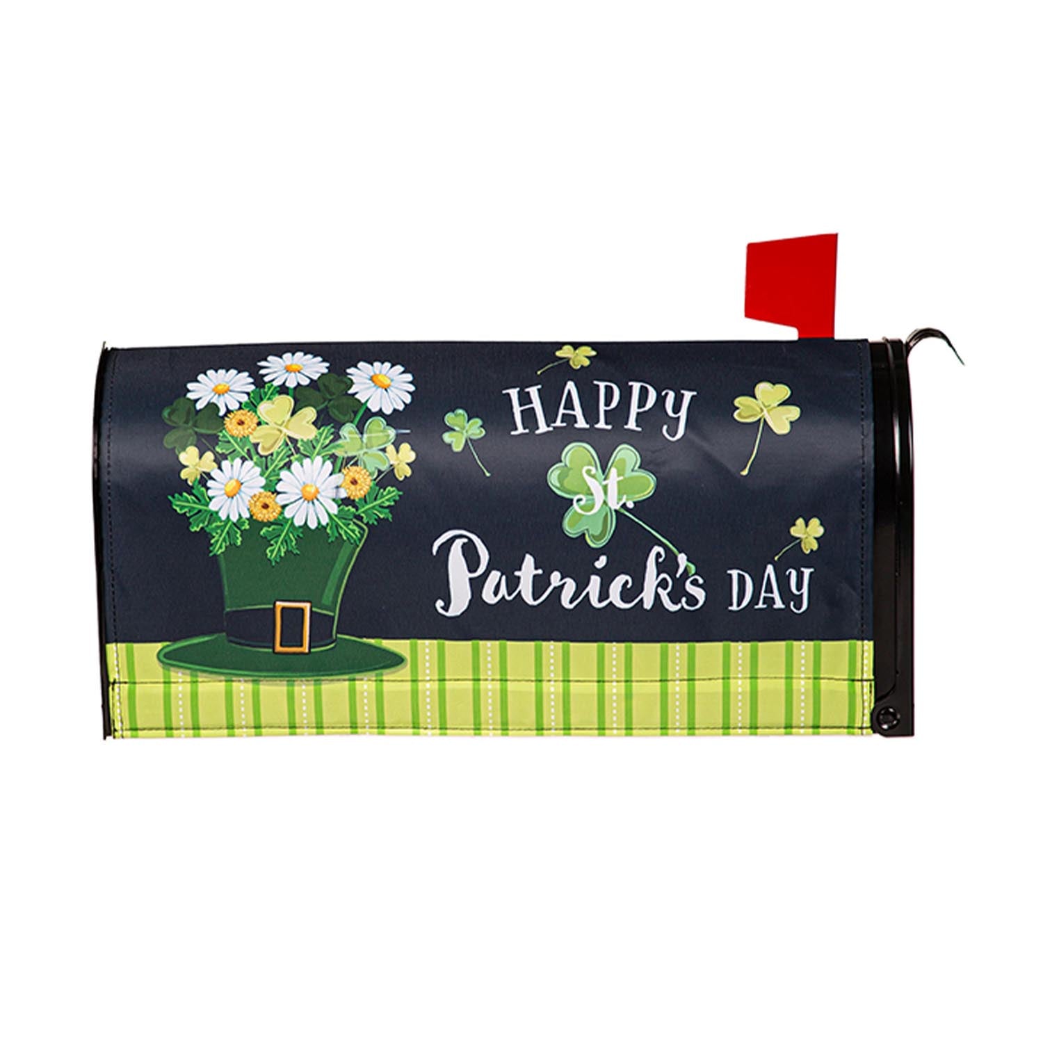 Happy St. Patrick's Day Floral Hat Mailbox Cover