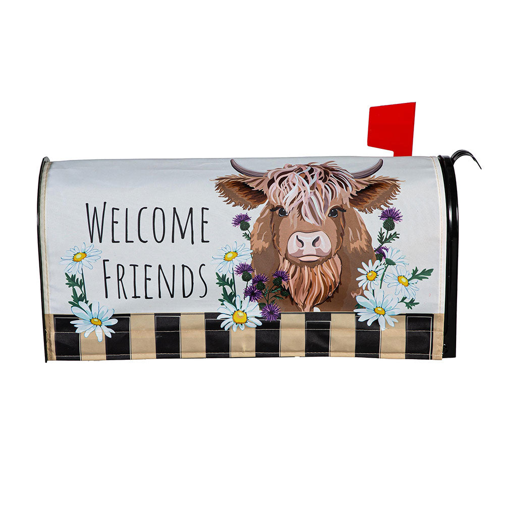 Highland Cow Welcome Friends Mailbox Cover