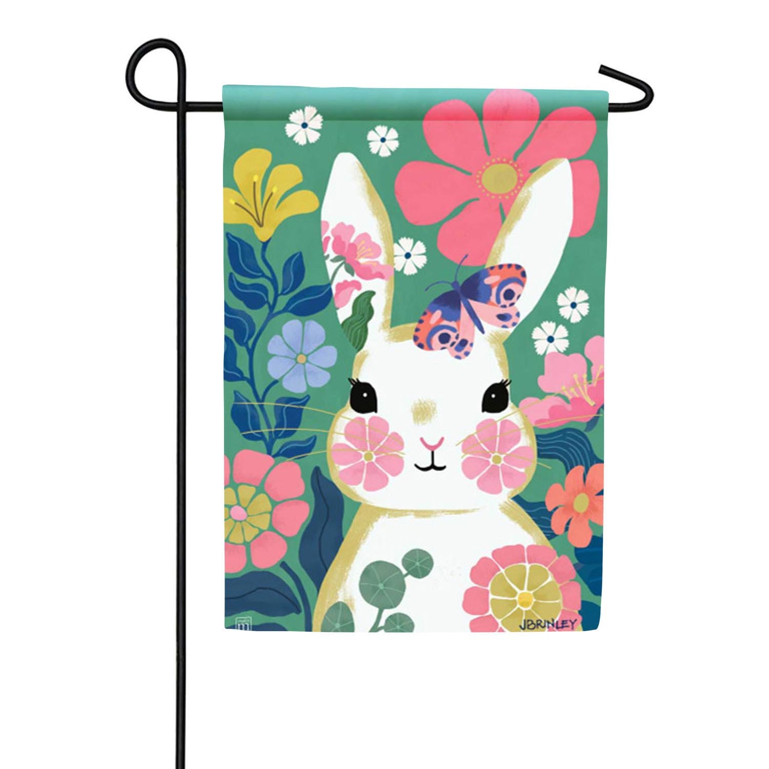 Flora Bunny Double Sided Garden Flag