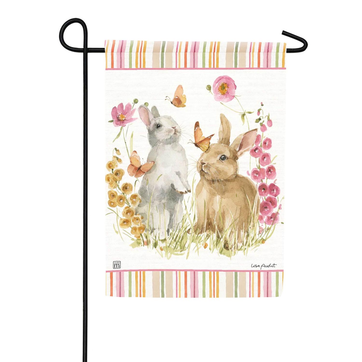 Hop on Spring Double Sided Garden Flag