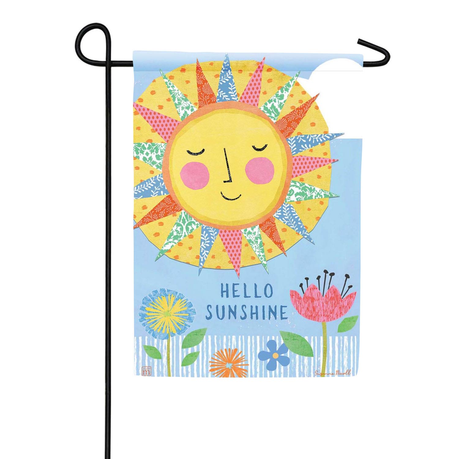 Patchwork Sun Double Sided Garden Flag