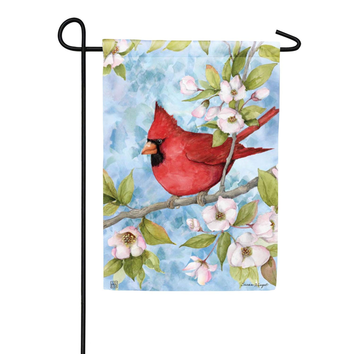 Little Cardinal Dogwood Double Sided Garden Flag