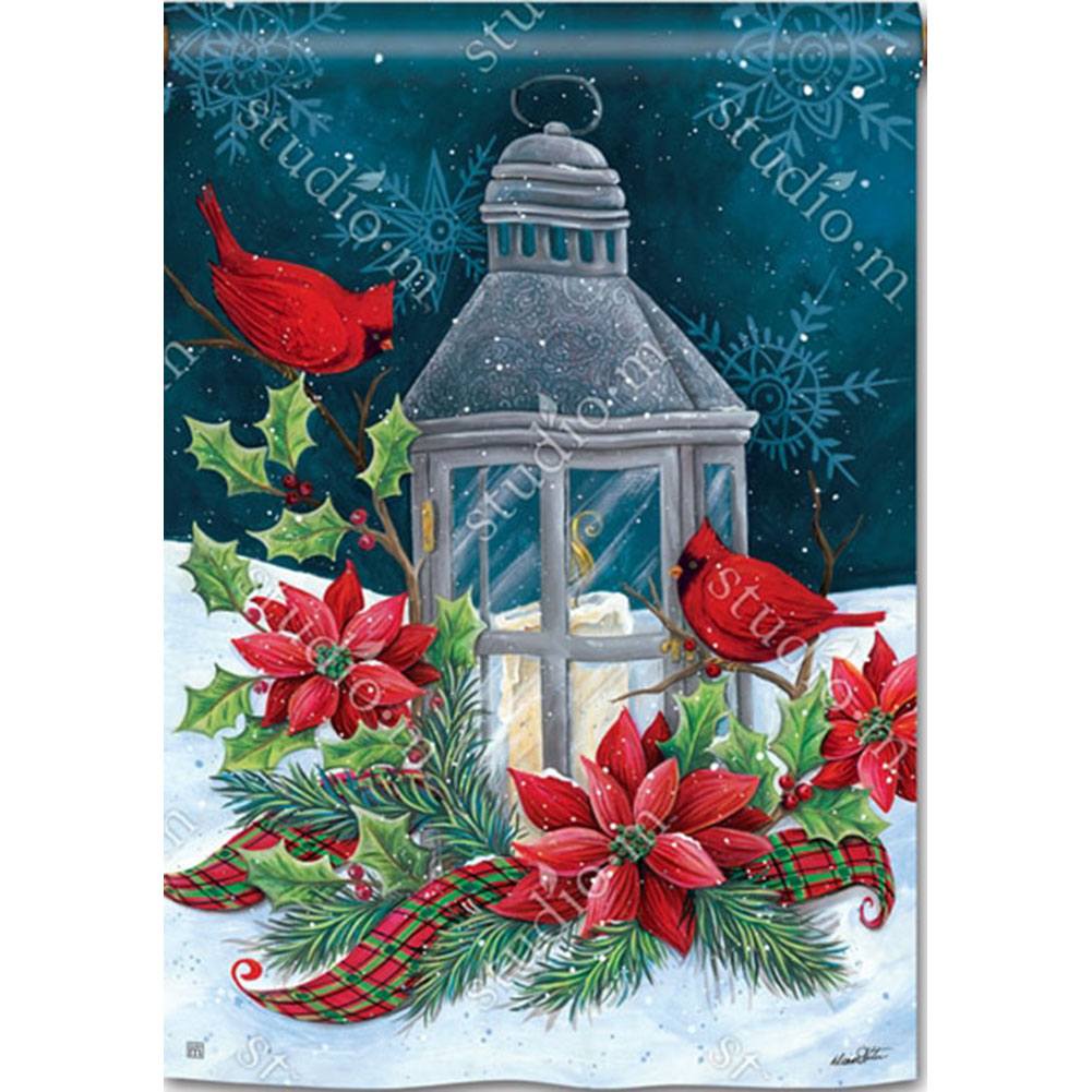 Cardinal Christmas House Flag