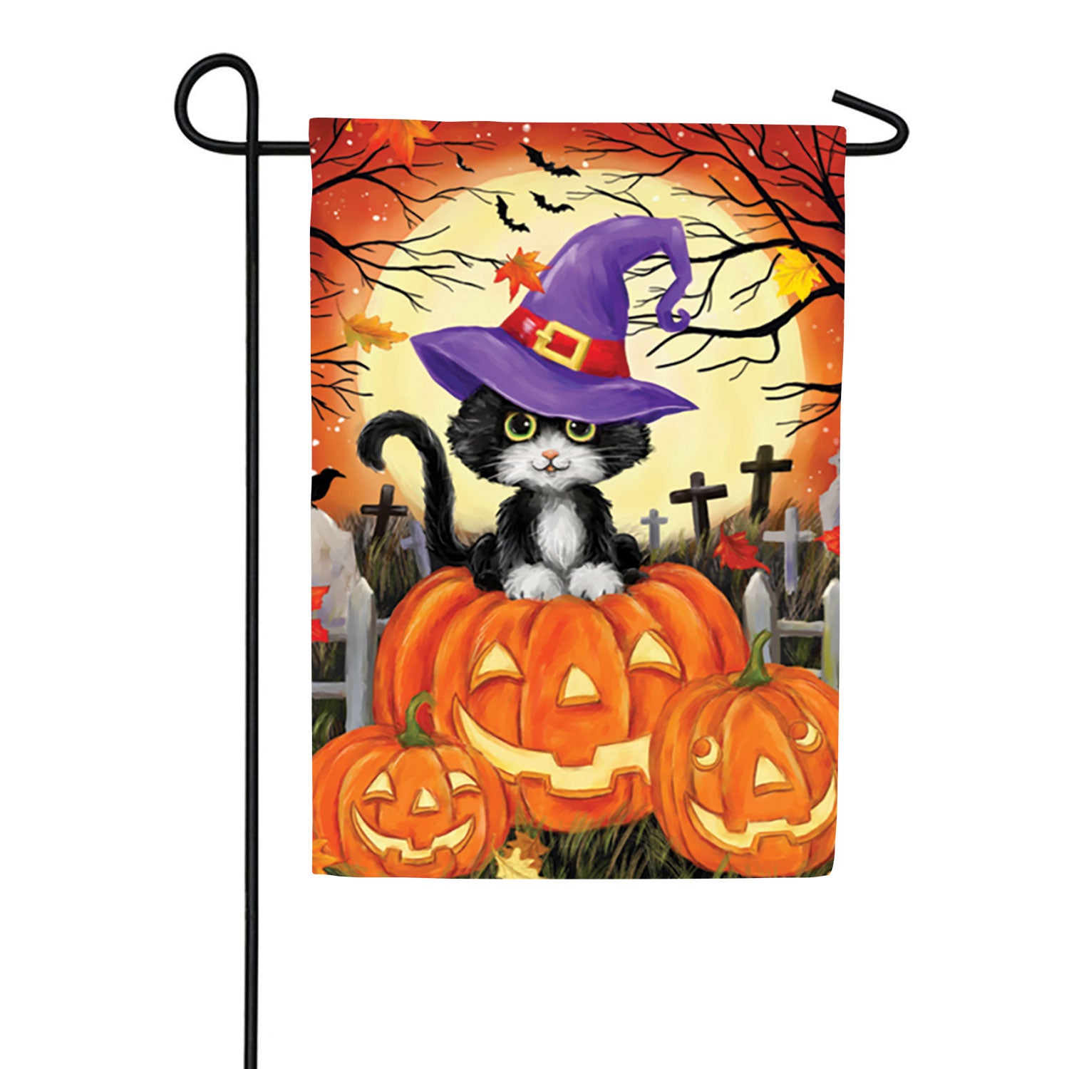 Halloween Black Cat Garden Flag