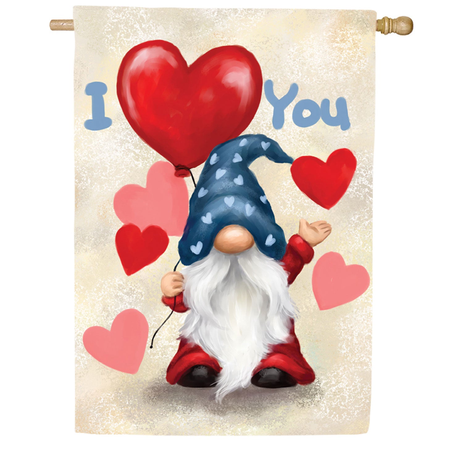 Valentine Gnome House Flag