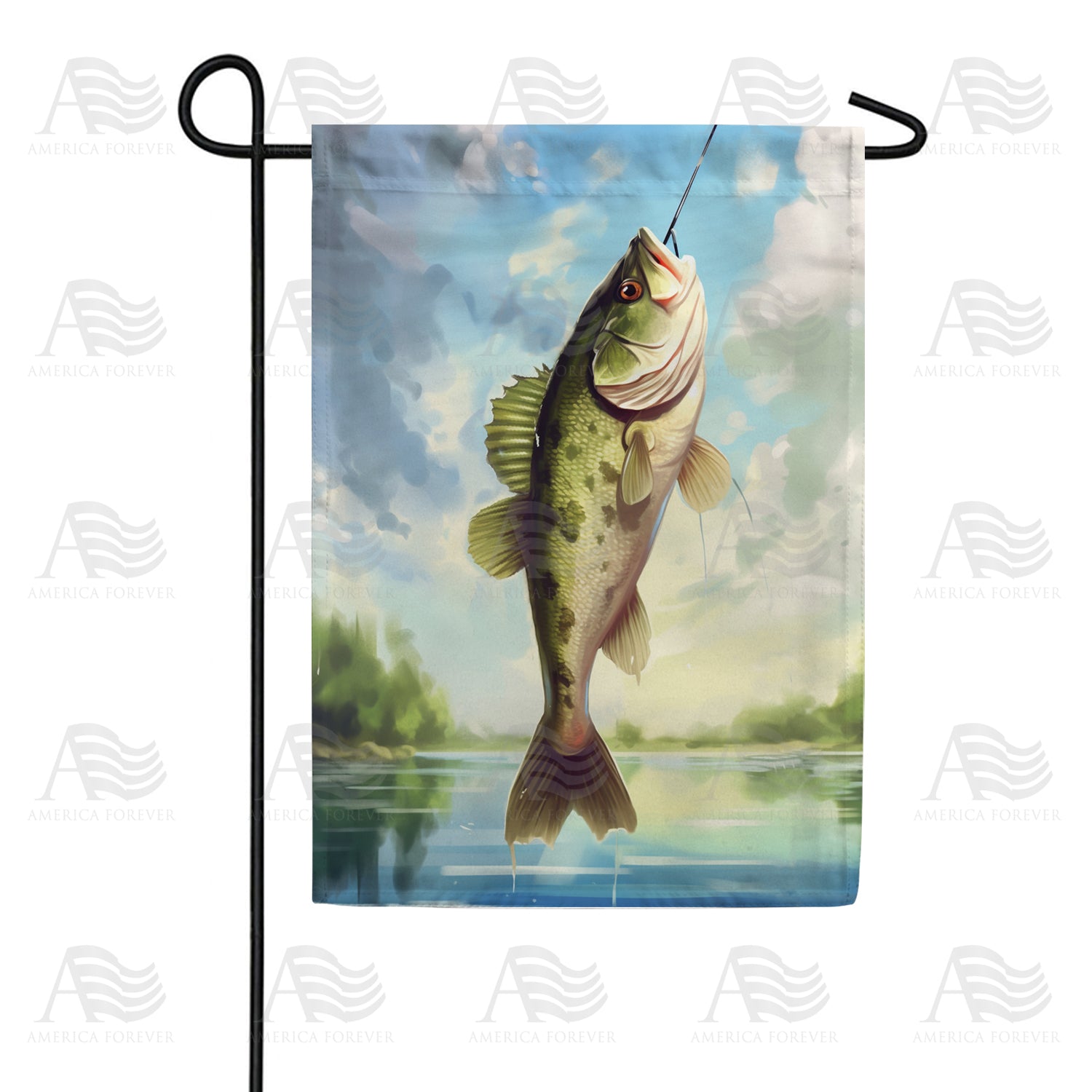 America Forever Trophy Bass Double Sided Garden Flag