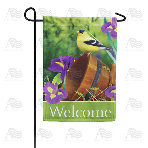 Goldfinch and Sunflowers Garden Flag