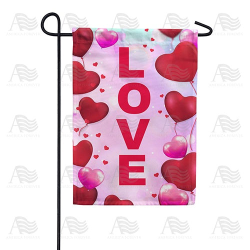 Love Is In The Air Hearts Double Sided Garden Flag