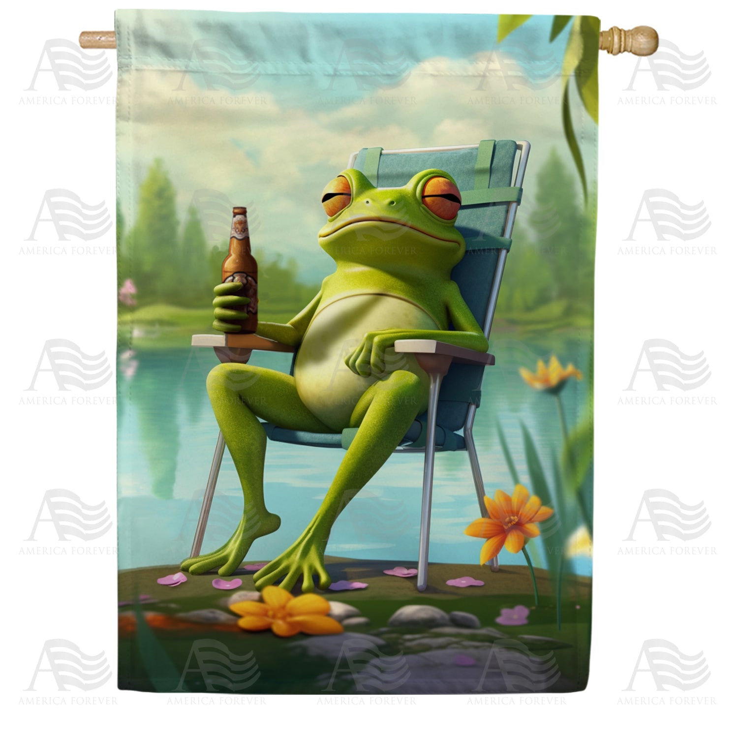 Frog on Toilet Shower Curtain
