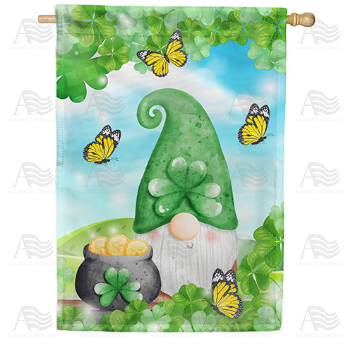 St. Patty Gnome Double Sided House Flag