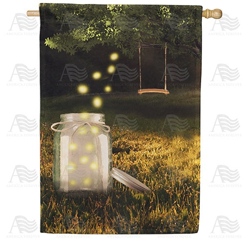 Catching Lightning Bugs Double Sided House Flag