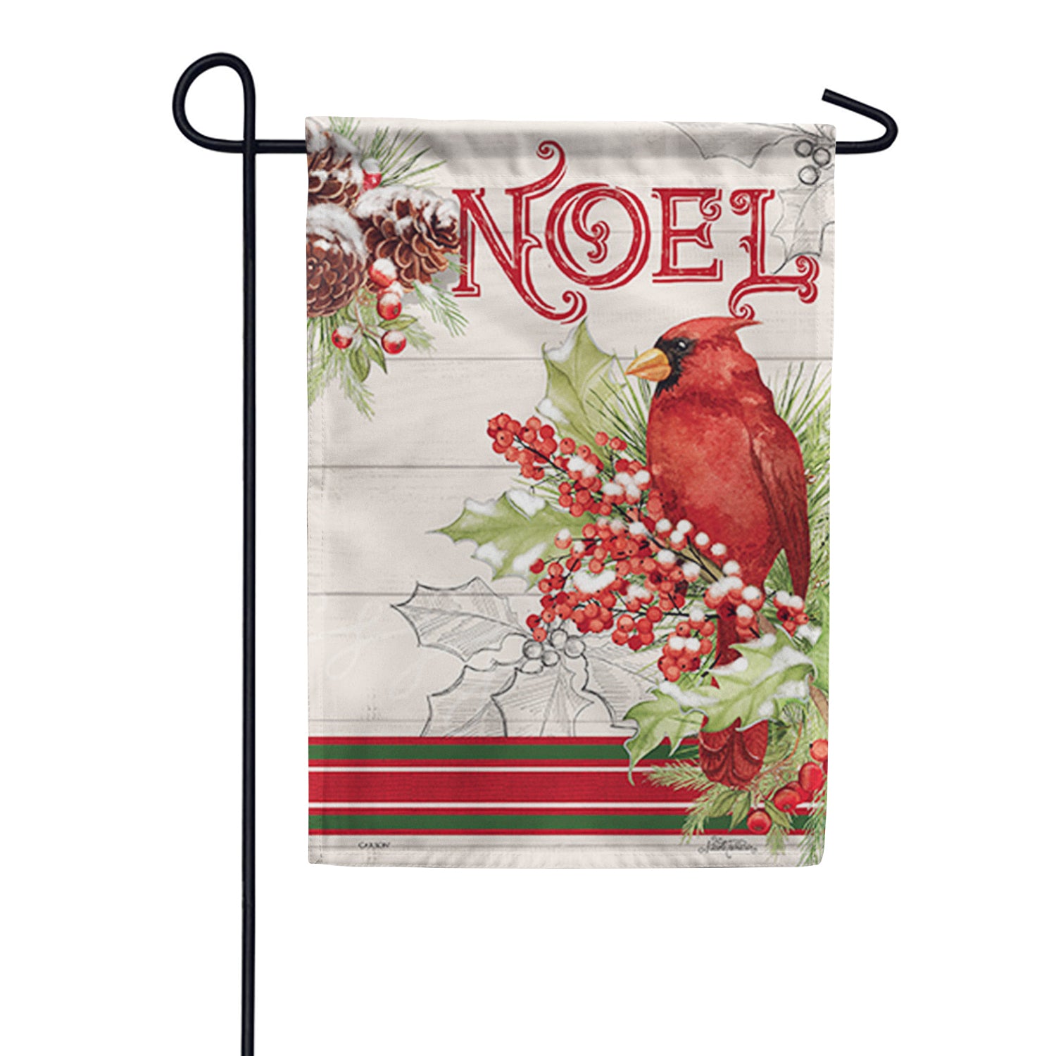 Cardinal Wreath Welcome Garden Flag