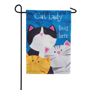 Custom Decor Cat Lady Appliqued Garden Flag: Flagsrus.org