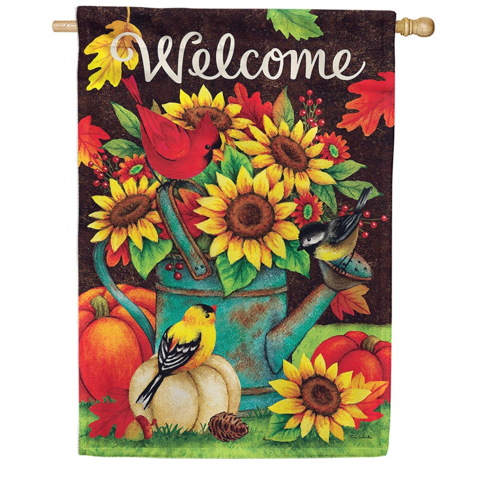 Goldfinch and Sunflowers Garden Flag