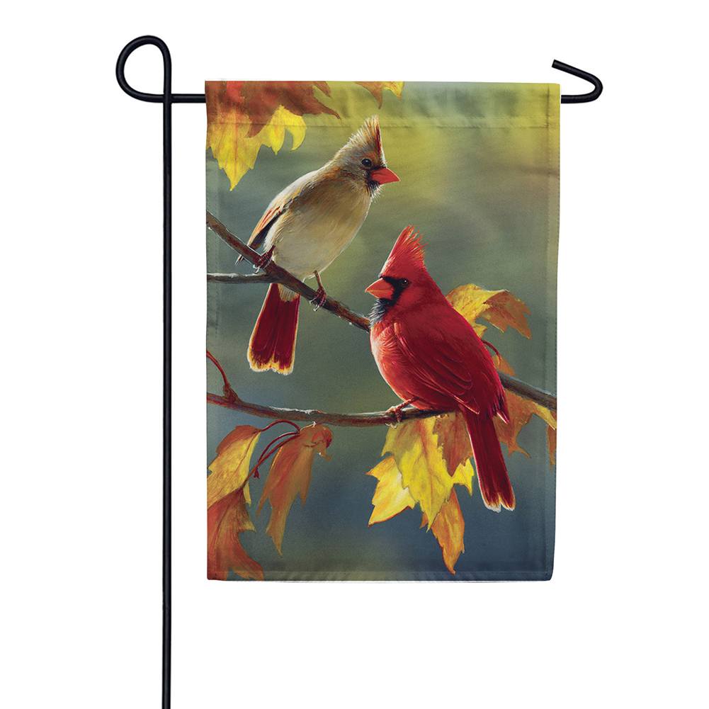 Custom Decor Fall Cardinal Garden Flag: Flagsrus.org