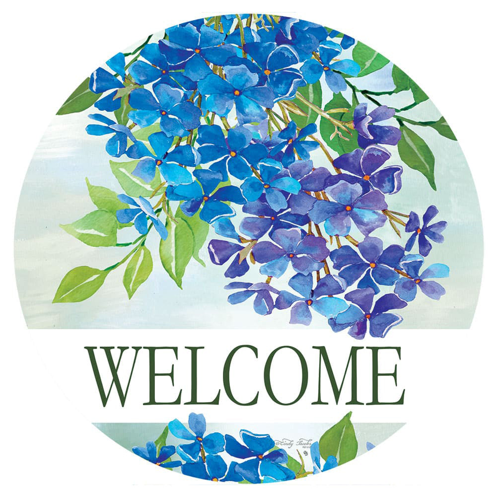 Custom Decor Hydrangeas Welcome Accent Magnet: Flagsrus.org